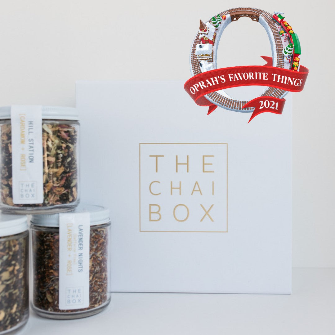 Chai Lover's Gift Set offers a convenient way to try 4 of our hand blended loose leaf teas.  Includes a decaf tea for night relaxation (Lavender Nights).