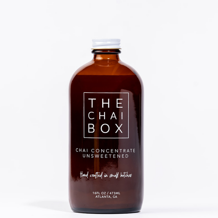Shop The Chai Box Unsweetened Concentrate 16oz bottle. Hand crafted in small batches. An easy way to enjoy your chai.