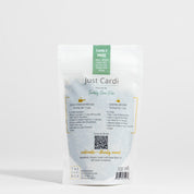 Just Cardi product packaging on a white background