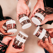 Customized blends made by the Chai Blending Class participants on glass jar. Get your tickets online. 