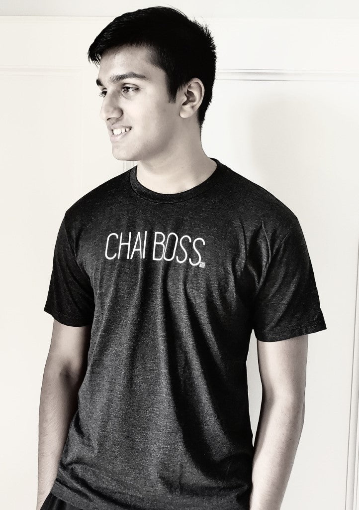 The Chai Boss T-Shirt being worn by a man. 