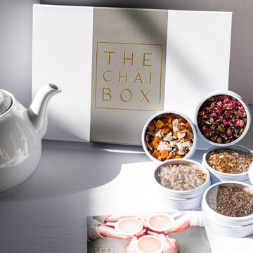 The Chai Box Chai Sampler Gift Set includes six loose leaf tea blends. A gift for tea lovers. Discover and enjoy our authentic chai blends. 