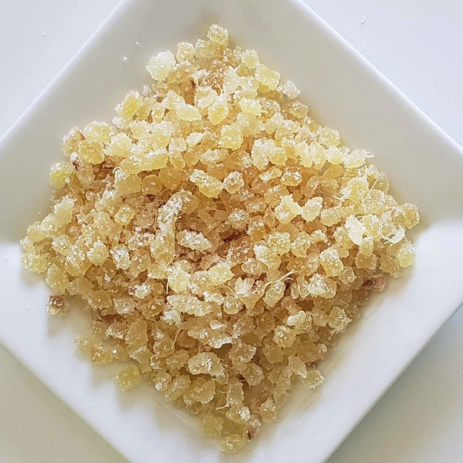 Shop our Candied Ginger.  Made with ginger root and sugar. Aids Digestion, nausea and motion sickness. 