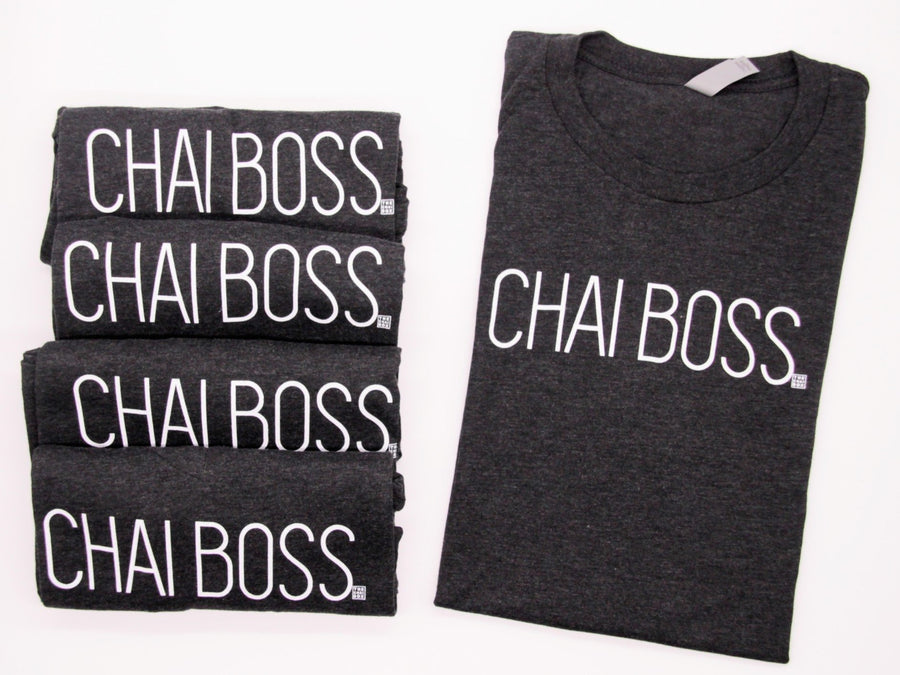 Shop The Chai Box Chai Boss T-Shirt today. Unisex, comfortable and made of tri-blend and brush cotton. 