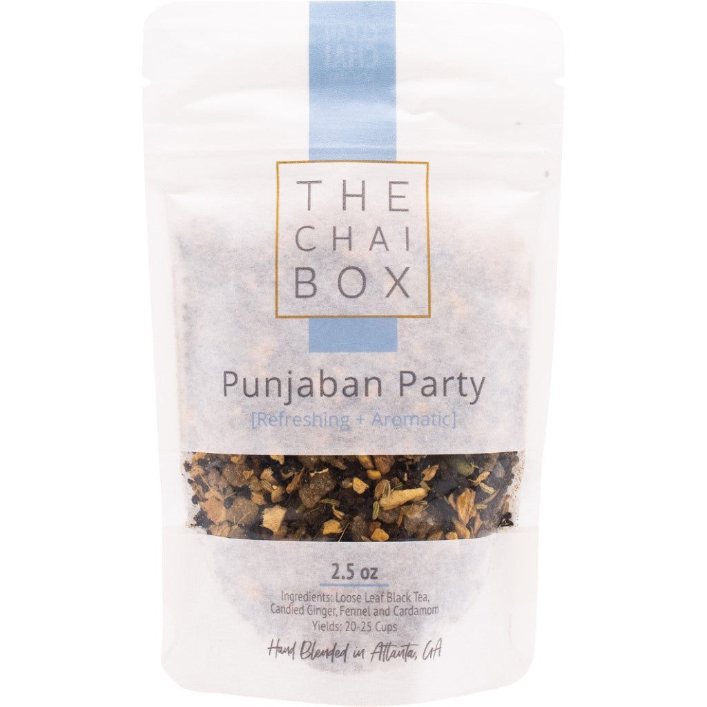 Bag of Punjaban Party Chai. Refreshing and aromatic tea. Antioxidants,  digestion and anti-inflammatory