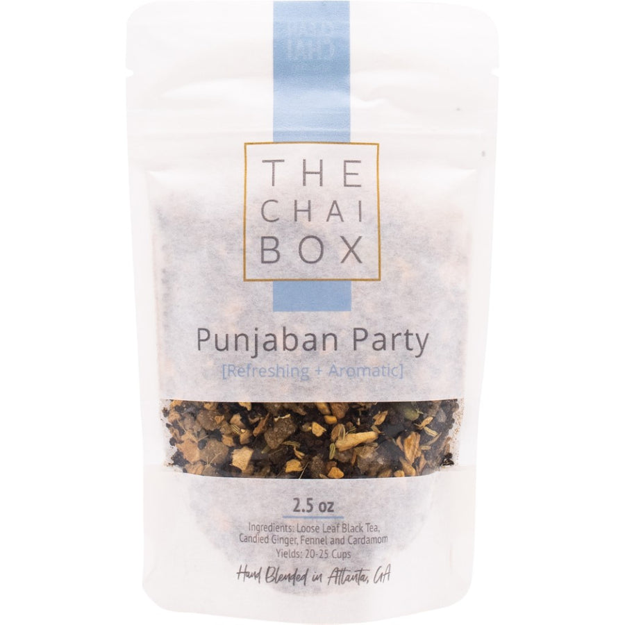 Bag of Punjaban Party Chai. Refreshing and aromatic tea. Antioxidants,  digestion and anti-inflammatory