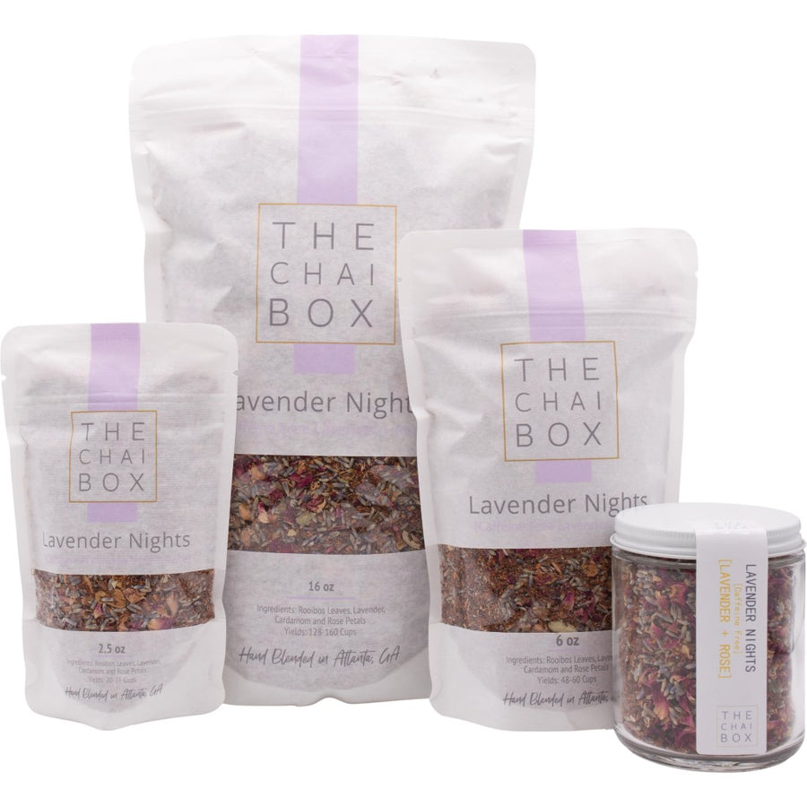 Lavender Nights chai is available in a variety of sizes.Made with high-quality ingredients. Tea with Health benefits.Tea without caffeine 